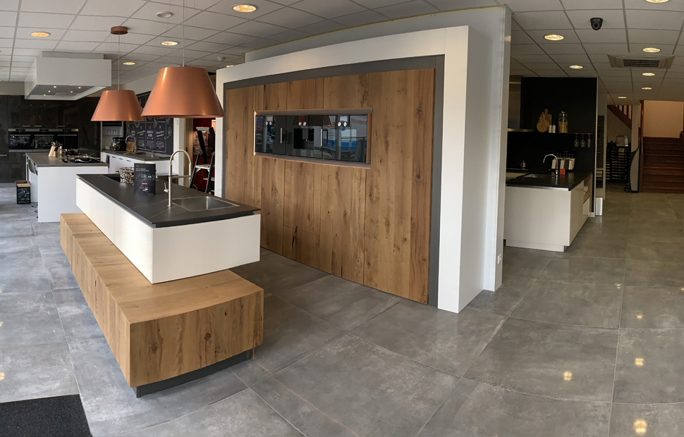 moderne keuken hout showroom