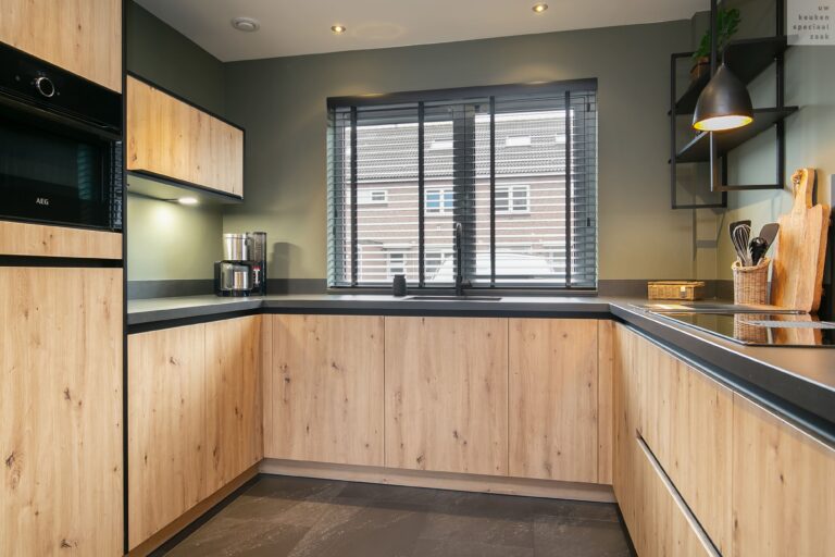 hout industriele keuken u vorm